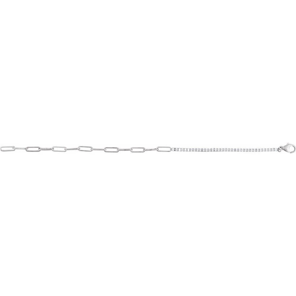 1/2 + 1/2 Tennis & Paperclip Bracelet - Image 5