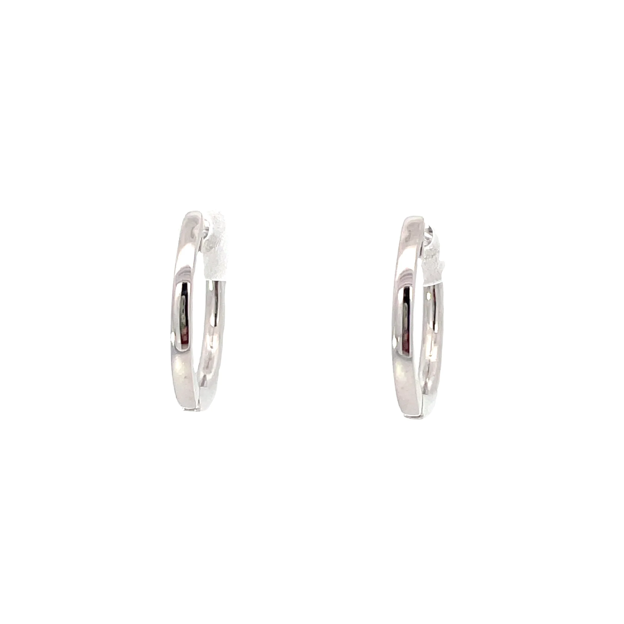 14 Karat White Gold Diamond Huggies - Image 3