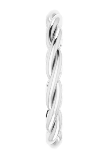 14K White Woven-Design Band - Image 2