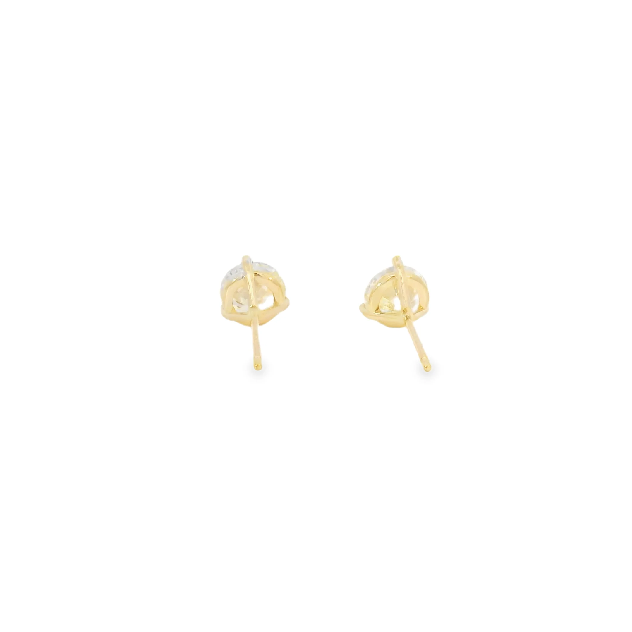 2.07 CT Yellow Gold Diamond Studs - Image 3