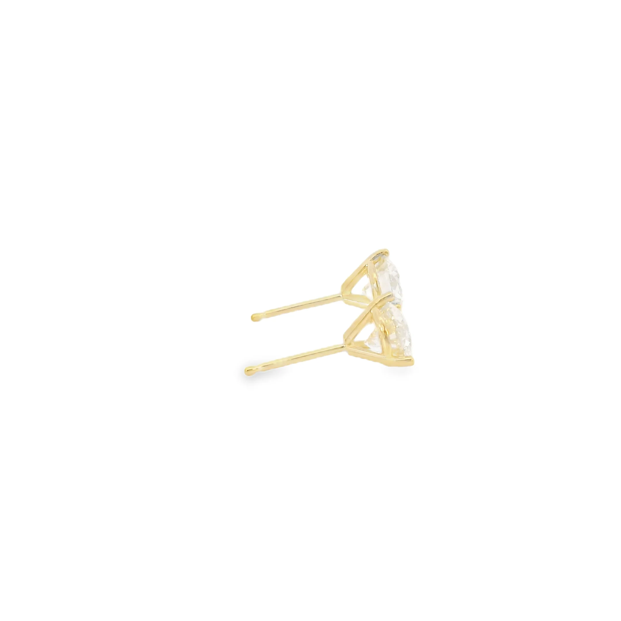 2.07 CT Yellow Gold Diamond Studs - Image 4