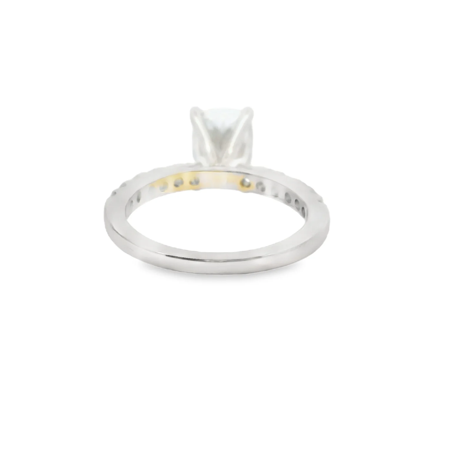 2 CT Elongated Cushion Lab Grown Engagement Ring - Image 3