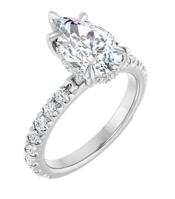 2 CT Lab Grown Diamond Accented Engagement Ring - Image 3