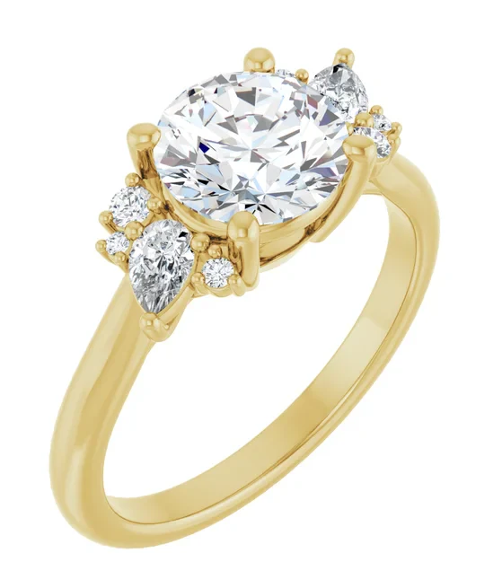2 CT Lab Grown Diamond Asymmetric Nature Inspired Engagement Ring - Image 3