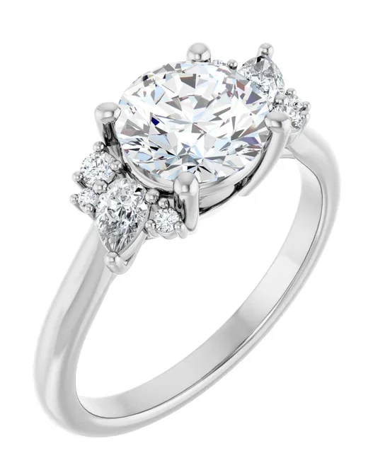 2 CT Lab Grown Diamond Asymmetric Nature Inspired Engagement Ring - Image 4