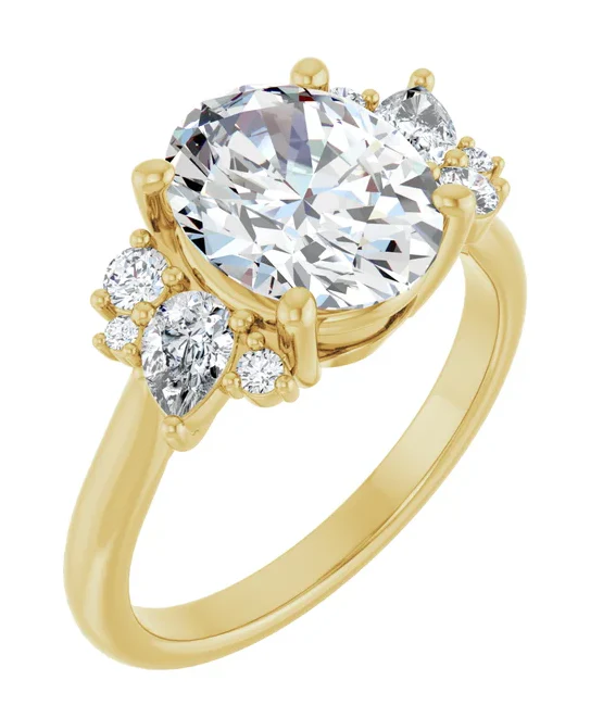 2 CT Lab Grown Diamond Asymmetric Nature Inspired Engagement Ring - Image 5