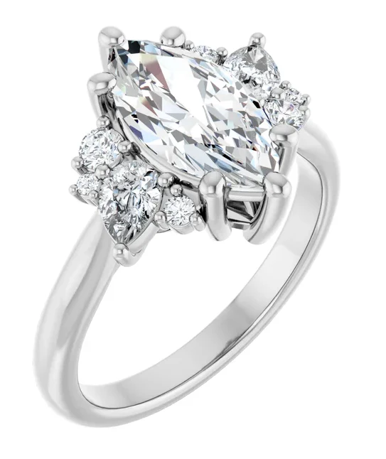 2 CT Lab Grown Diamond Asymmetric Nature Inspired Engagement Ring - Image 8