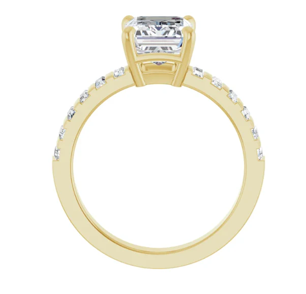 2 CT Lab Grown Diamond Baguette Stripe Engagement Ring - Image 7