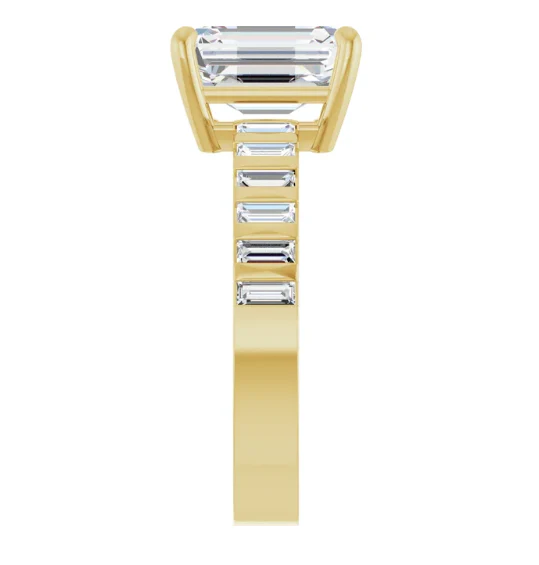 2 CT Lab Grown Diamond Baguette Stripe Engagement Ring - Image 9