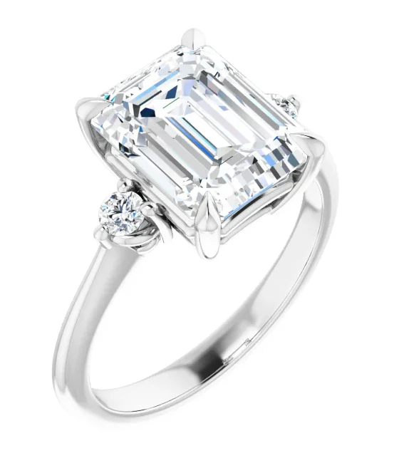 2 CT Lab Grown Diamond Three Stone Engagement Ring - Image 11