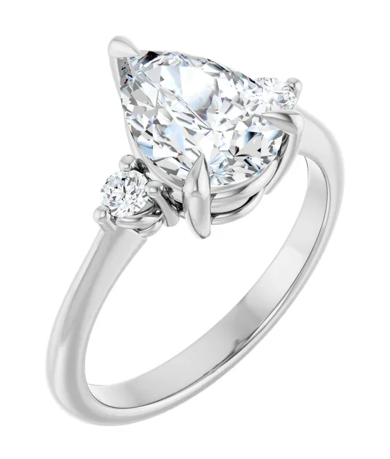 2 CT Lab Grown Diamond Three Stone Engagement Ring - Image 3