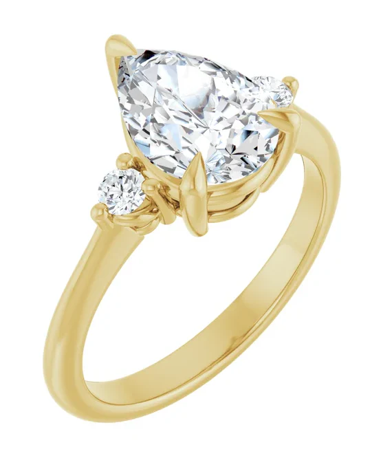 2 CT Lab Grown Diamond Three Stone Engagement Ring - Image 4