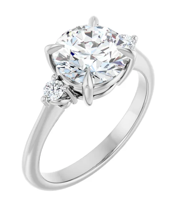 2 CT Lab Grown Diamond Three Stone Engagement Ring - Image 5