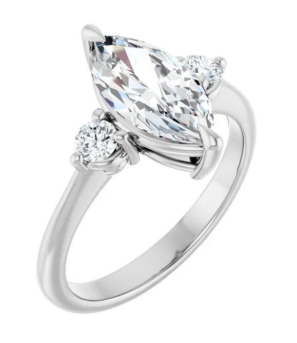 2 CT Lab Grown Diamond Three Stone Engagement Ring - Image 7