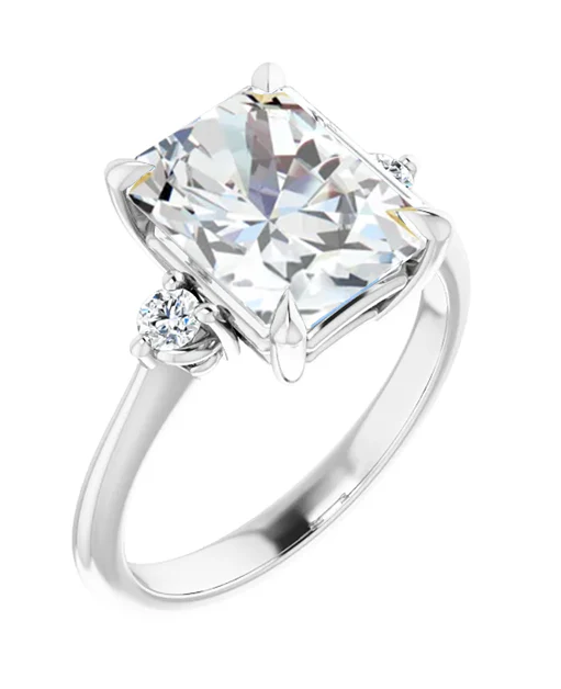2 CT Lab Grown Diamond Three Stone Engagement Ring - Image 9