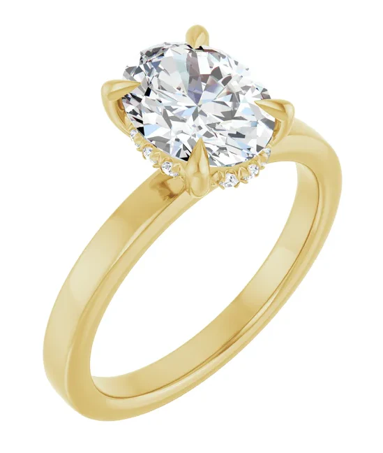 2 CT Lab Grown Diamond Hidden Halo Solitaire Engagement Ring - Image 3