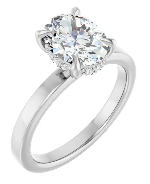 2 CT Lab Grown Diamond Hidden Halo Solitaire Engagement Ring - Image 4