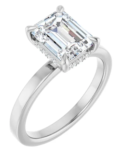 2 CT Lab Grown Diamond Hidden Halo Solitaire Engagement Ring - Image 6