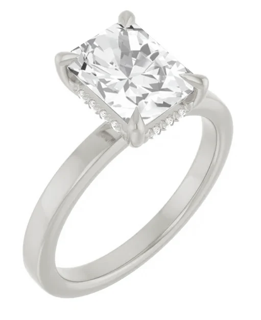 2 CT Lab Grown Diamond Hidden Halo Solitaire Engagement Ring - Image 8