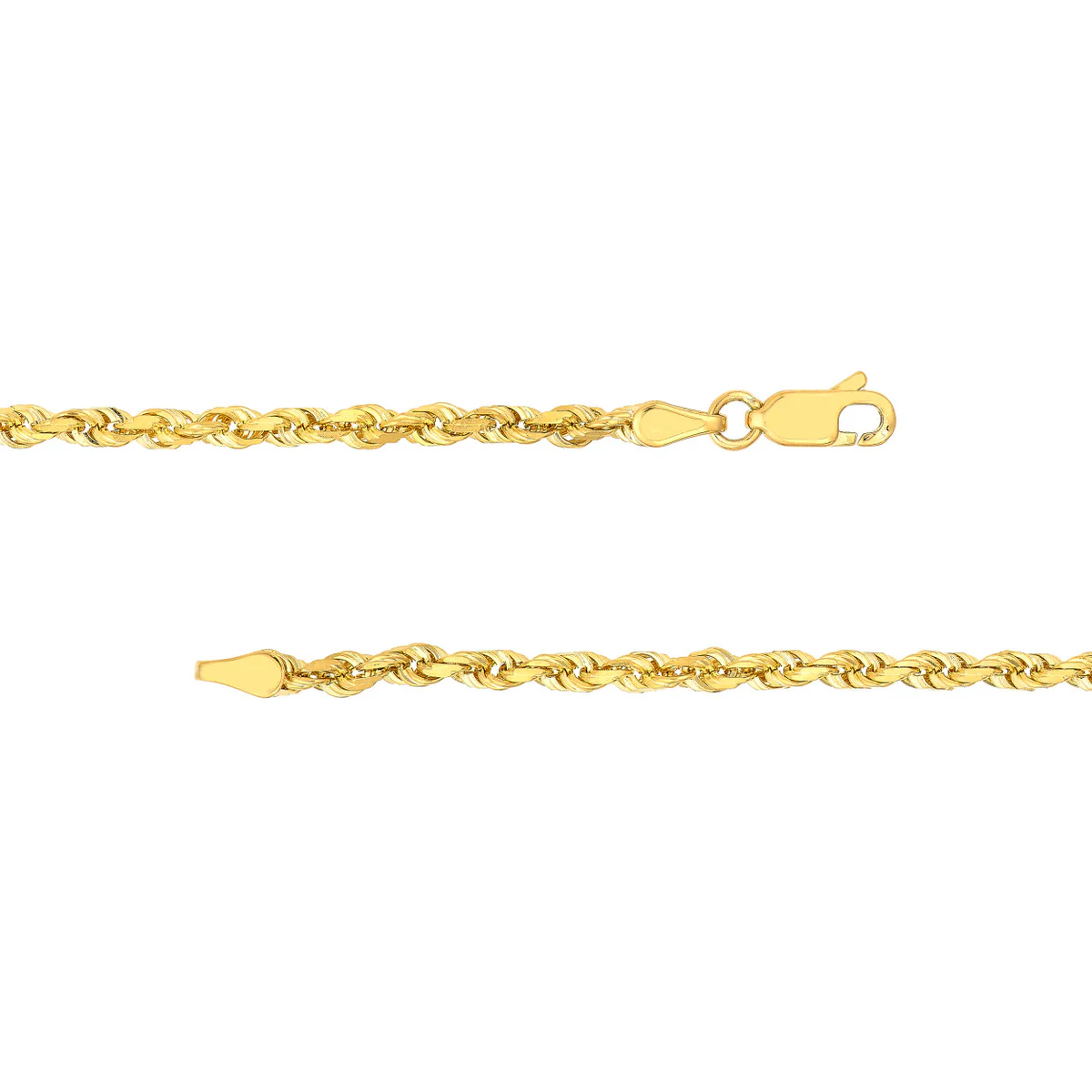 3MM Diamond Cut Rope Chain Bracelet - Image 2
