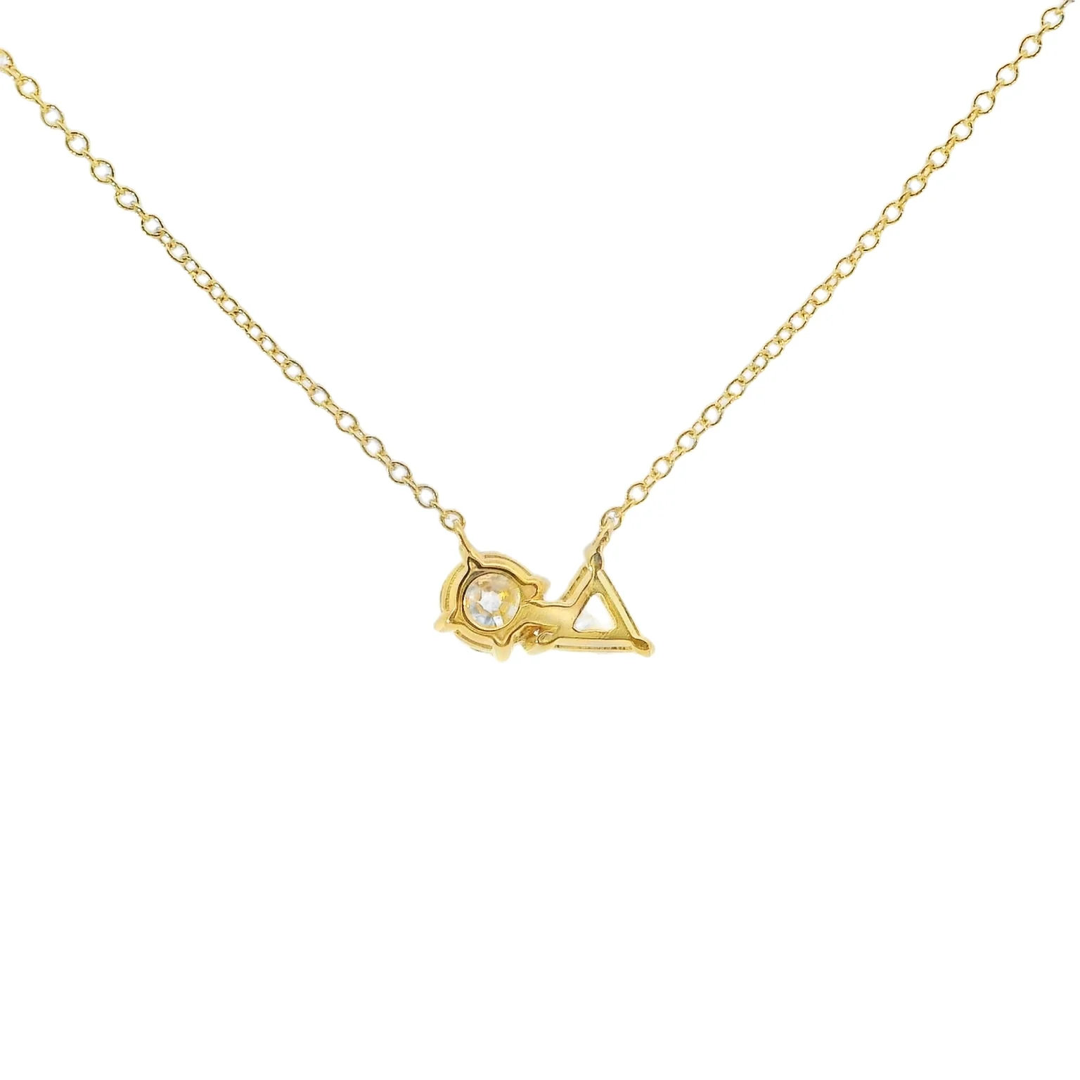 .97 ct tw Trillian & Round Diamond Necklace - Image 3