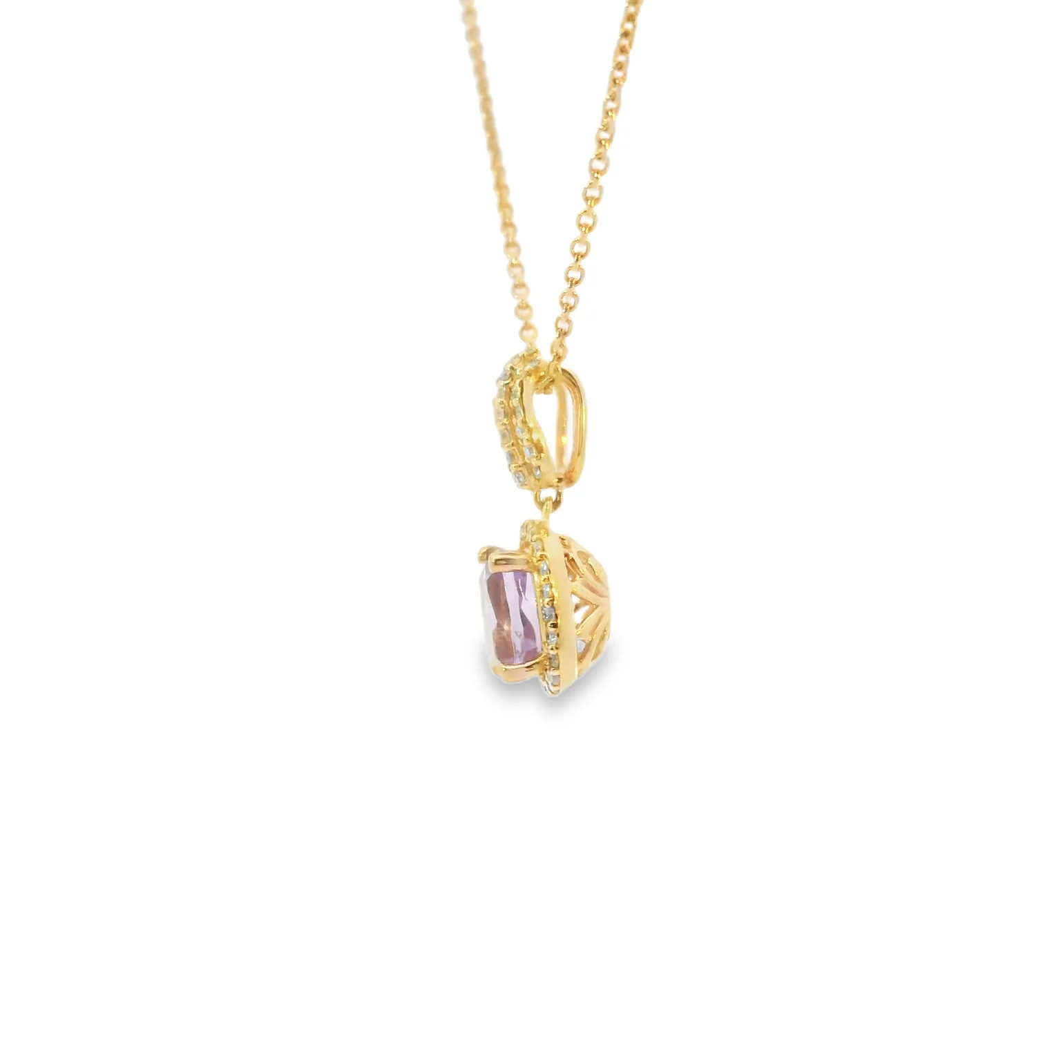 Amethyst and Diamond Pendant - Image 2