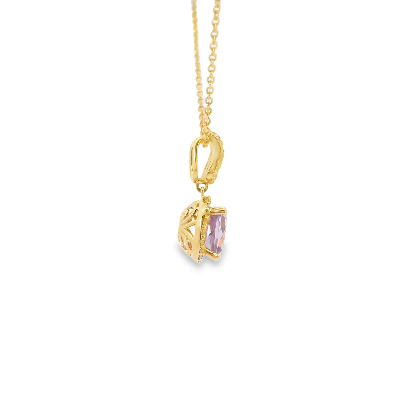 Amethyst and Diamond Pendant - Image 4