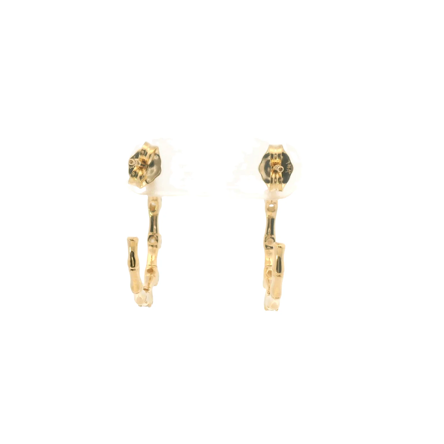 Bamboo Hoops with Diamond Accents - Image 3
