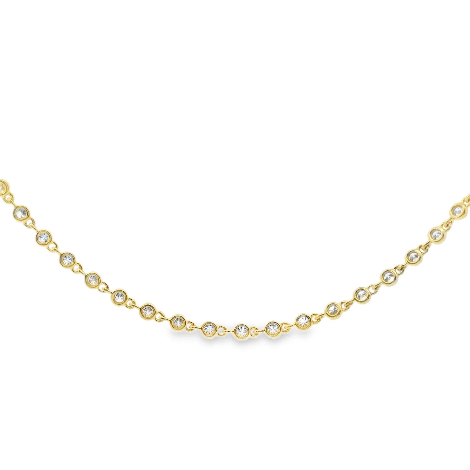 Bezel Link Diamond Tennis Necklace - Image 3