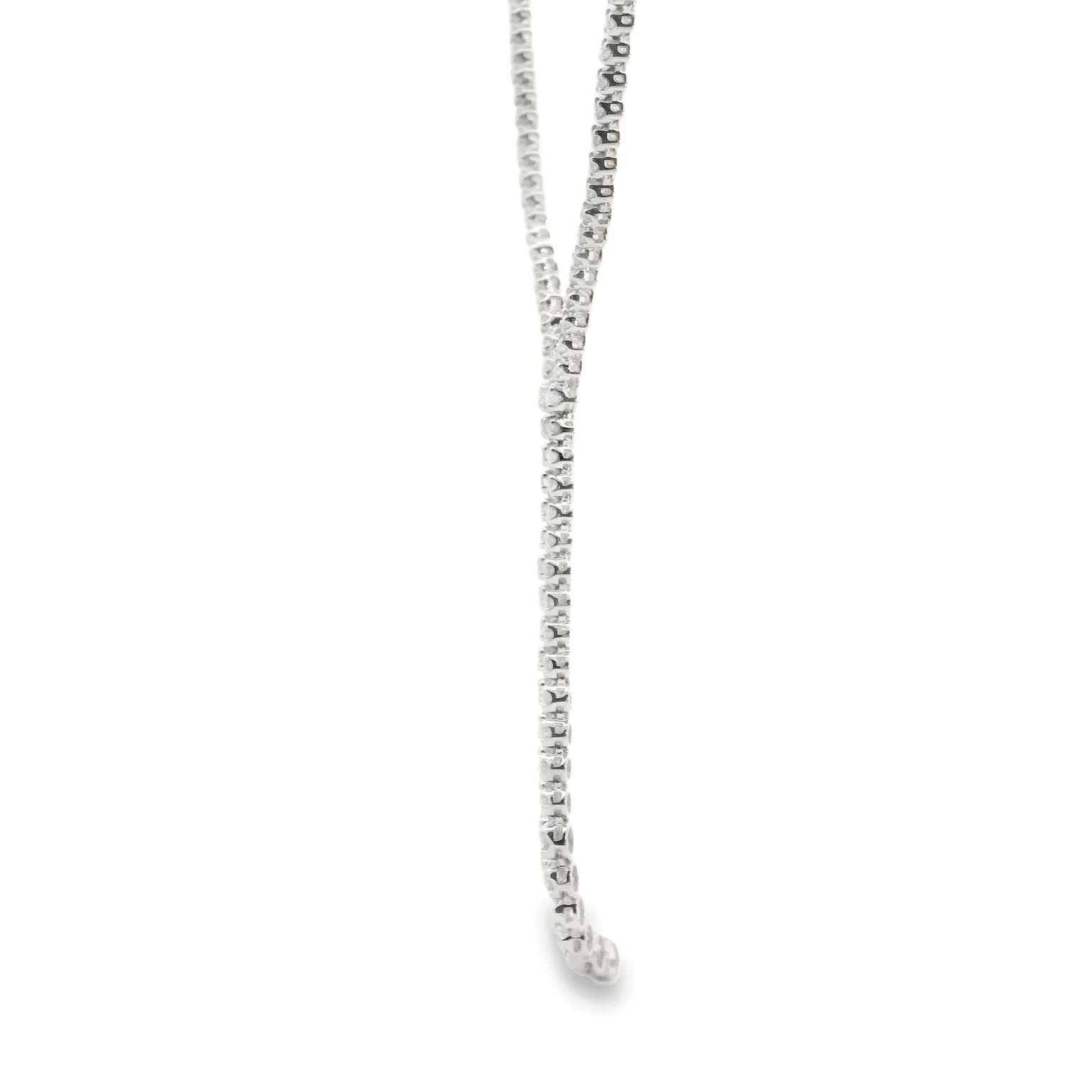 Bezel Set Diamond Lariat Necklace - Image 4