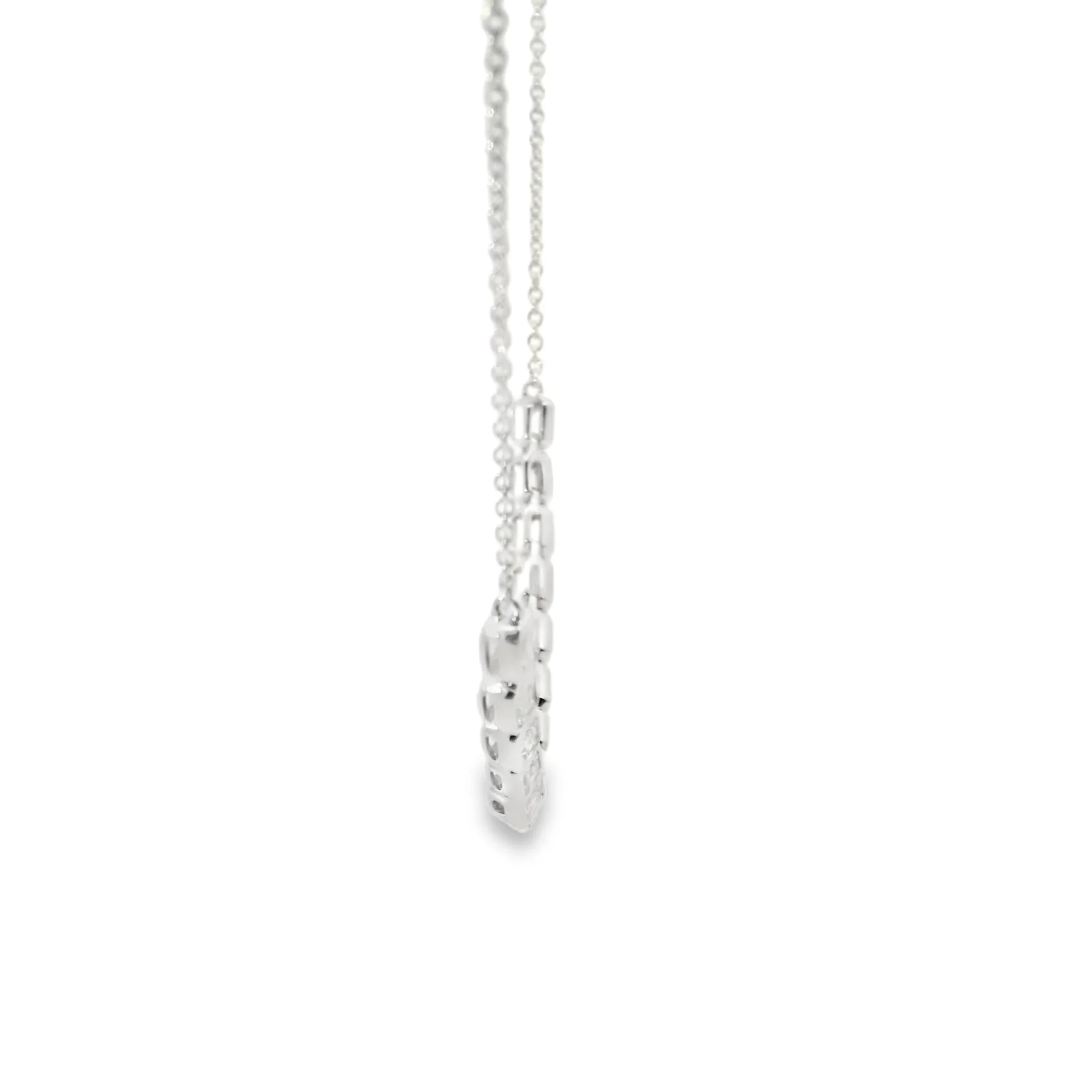 Bezel Set Emerald Cut Diamond Tennis Necklace - Image 4