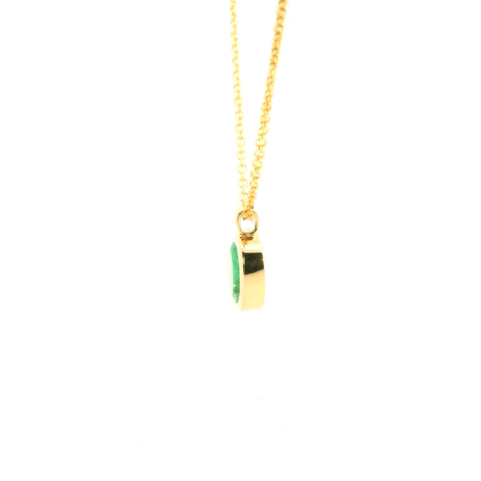 Bezel Set Emerald Pendant - Image 2