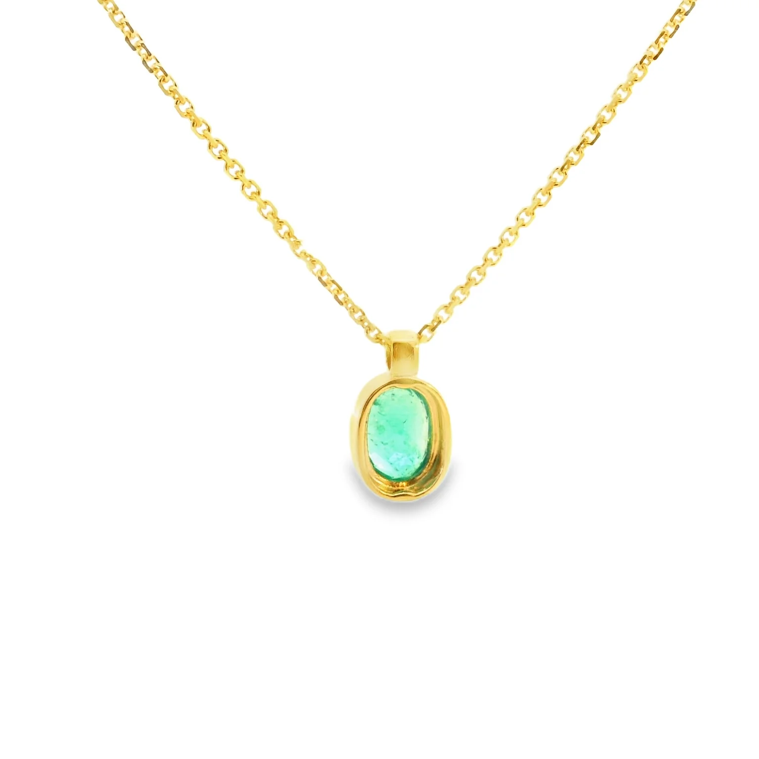 Bezel Set Emerald Pendant - Image 3