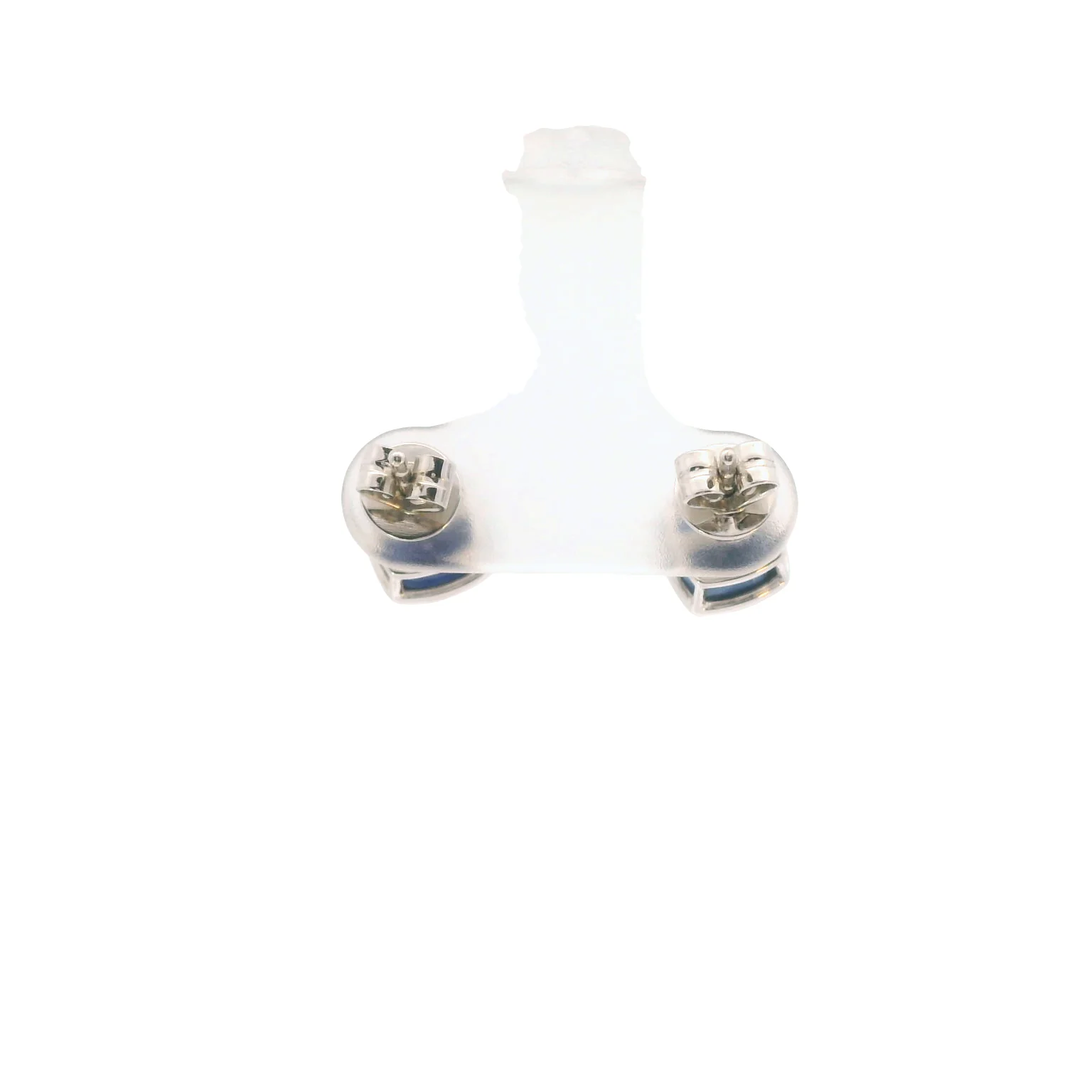 Bezel Set Sapphire Solitaire Earrings - Image 3