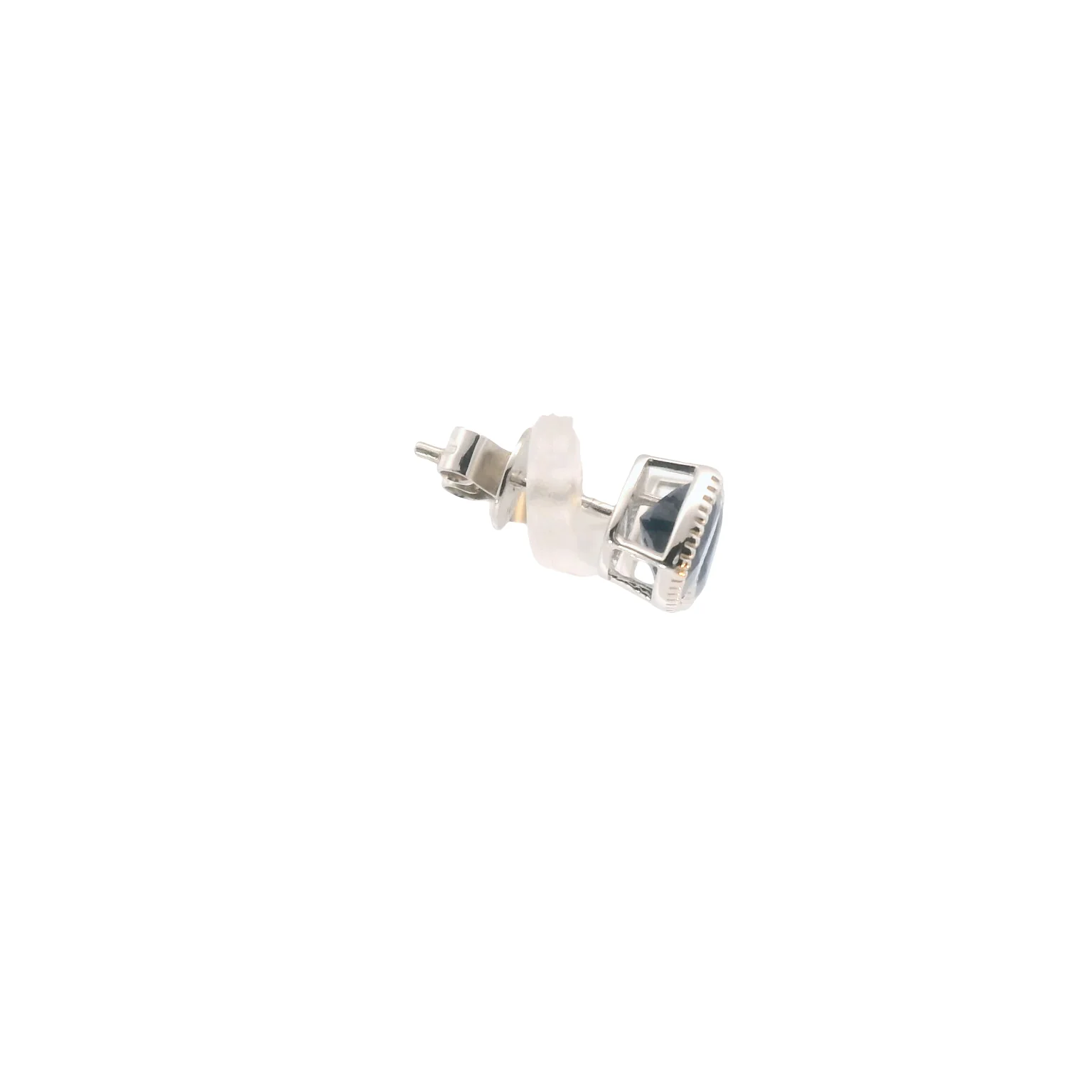 Bezel Set Sapphire Solitaire Earrings - Image 4