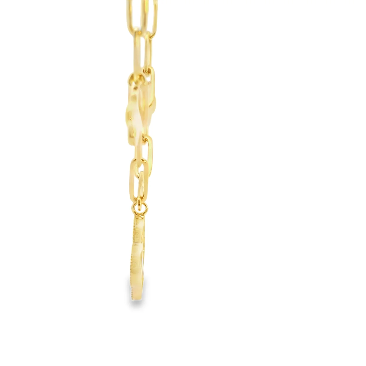 Clover Paperclip Link Necklace - Image 4