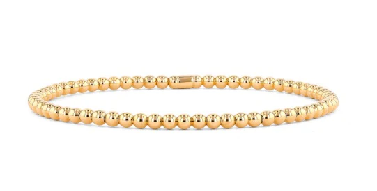 Couture 18K  Gold Bead Stretch Bracelet - Image 2