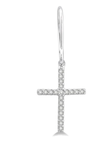 Cross Petite Diamond Fashion Earrings - Image 2