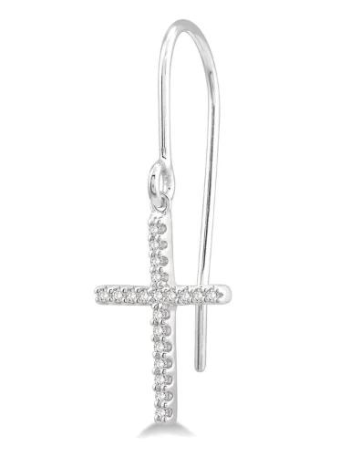 Cross Petite Diamond Fashion Earrings - Image 3