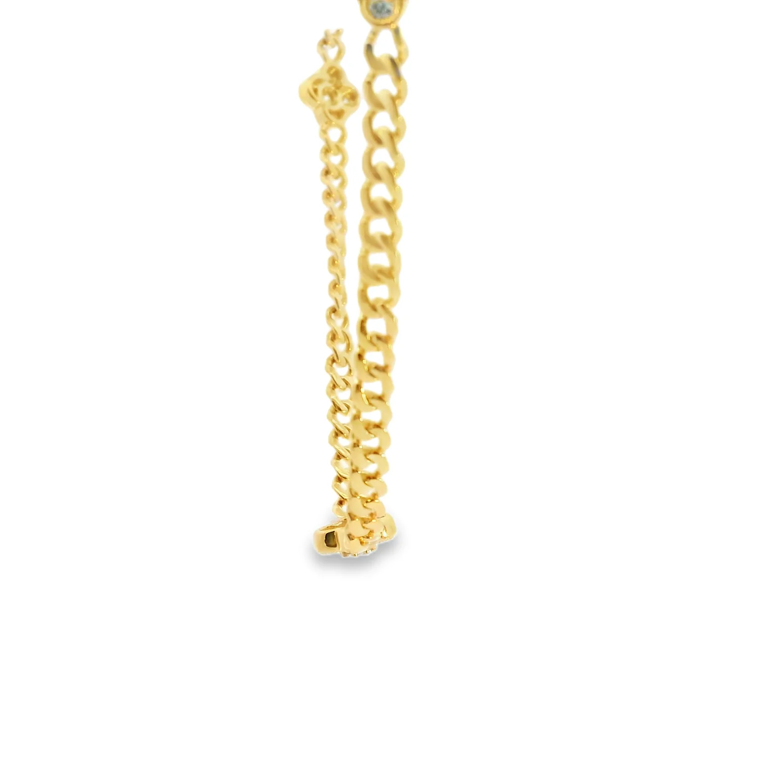 Cuban Necklace With Diamond Clovers - Image 2