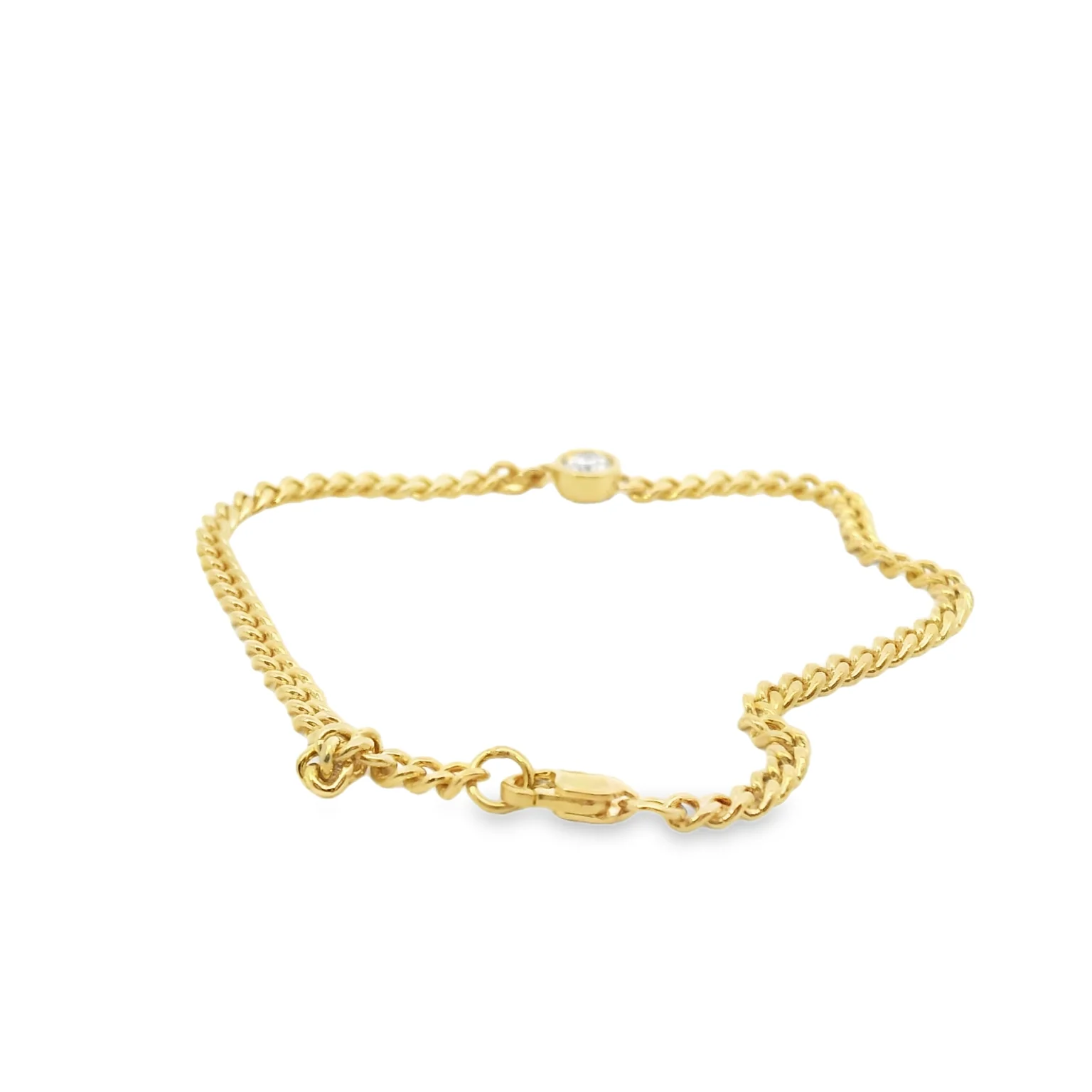 Curb Link Bracelet with Bezel Set Solitaire - Image 4