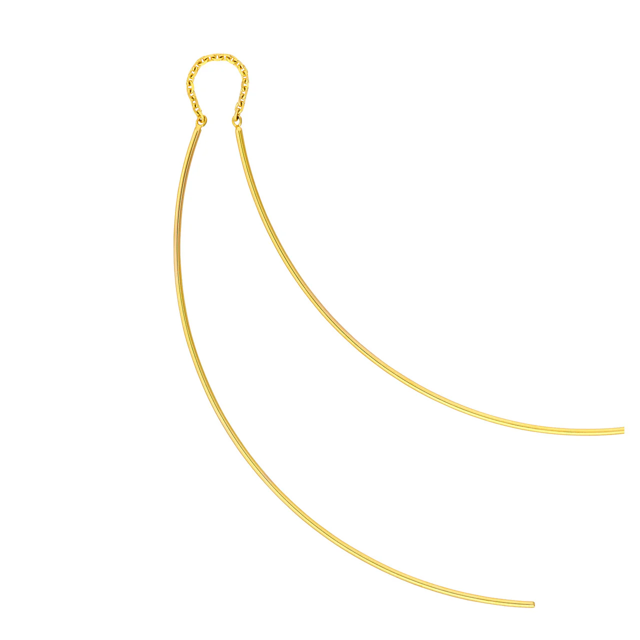 Curved Wire Threader Earrings - Image 2