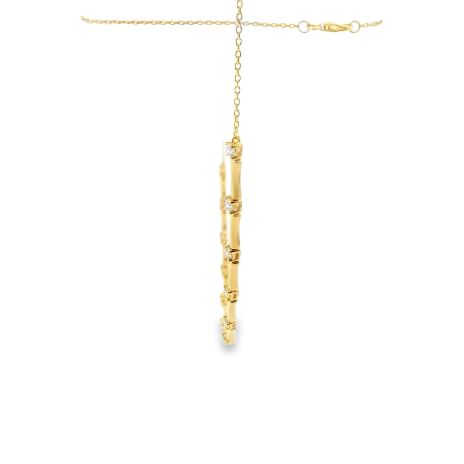Diamond Bamboo Bar Pendant - Image 2