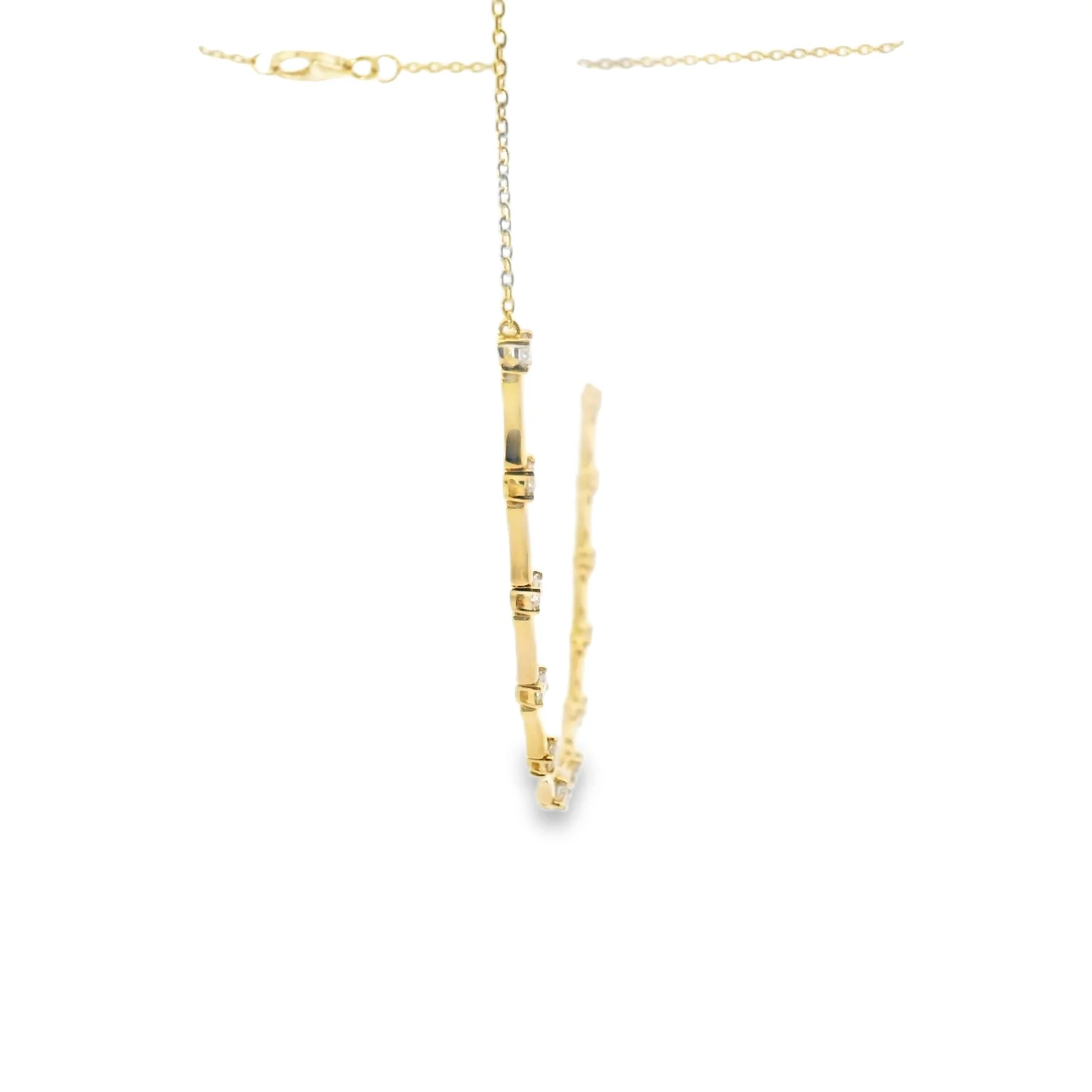 Diamond Bamboo Bar Pendant - Image 4
