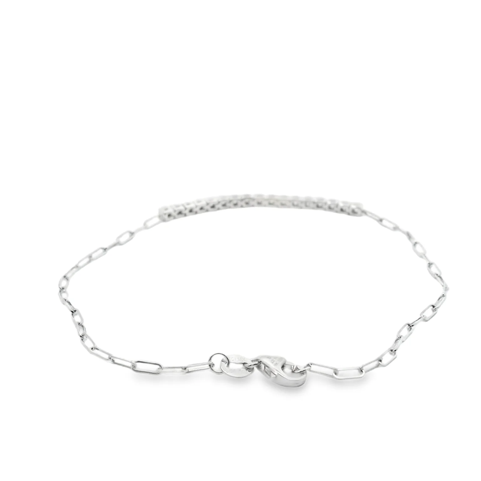 Diamond Bar Bracelet on a Paperclip Chain - Image 3