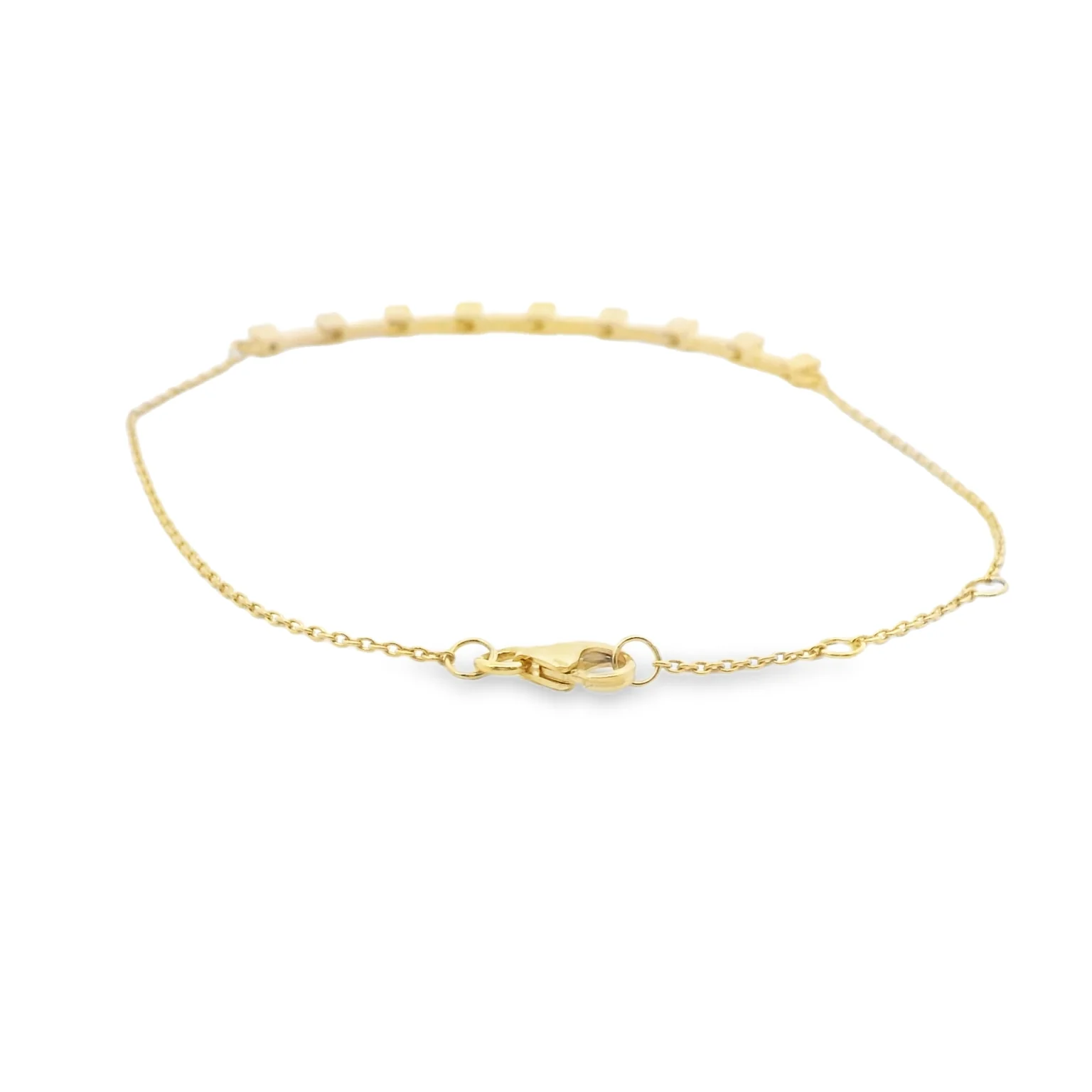 Diamond Bar Bracelet on Cable Chain - Image 3