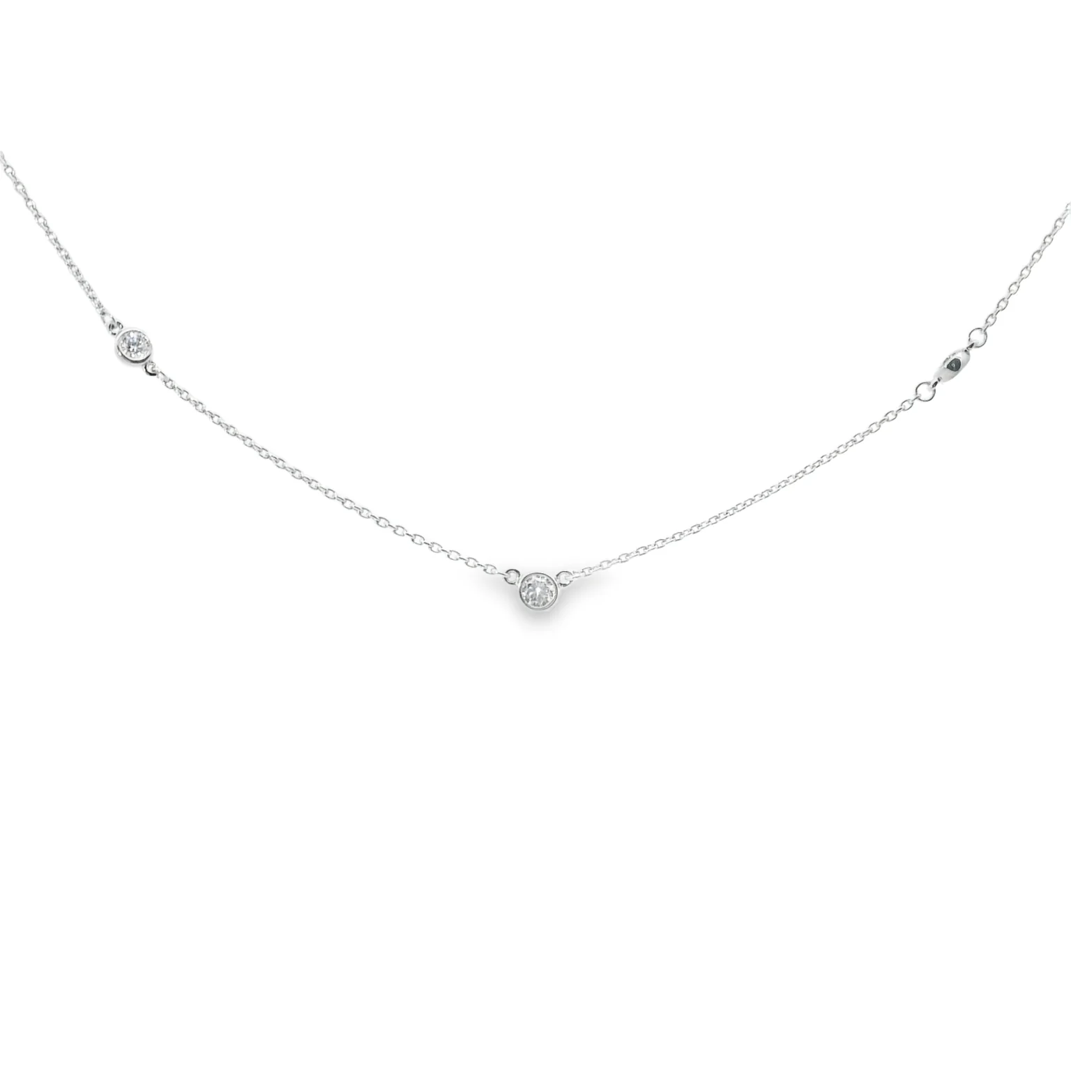 Diamond Bezel Station Necklace - Image 3