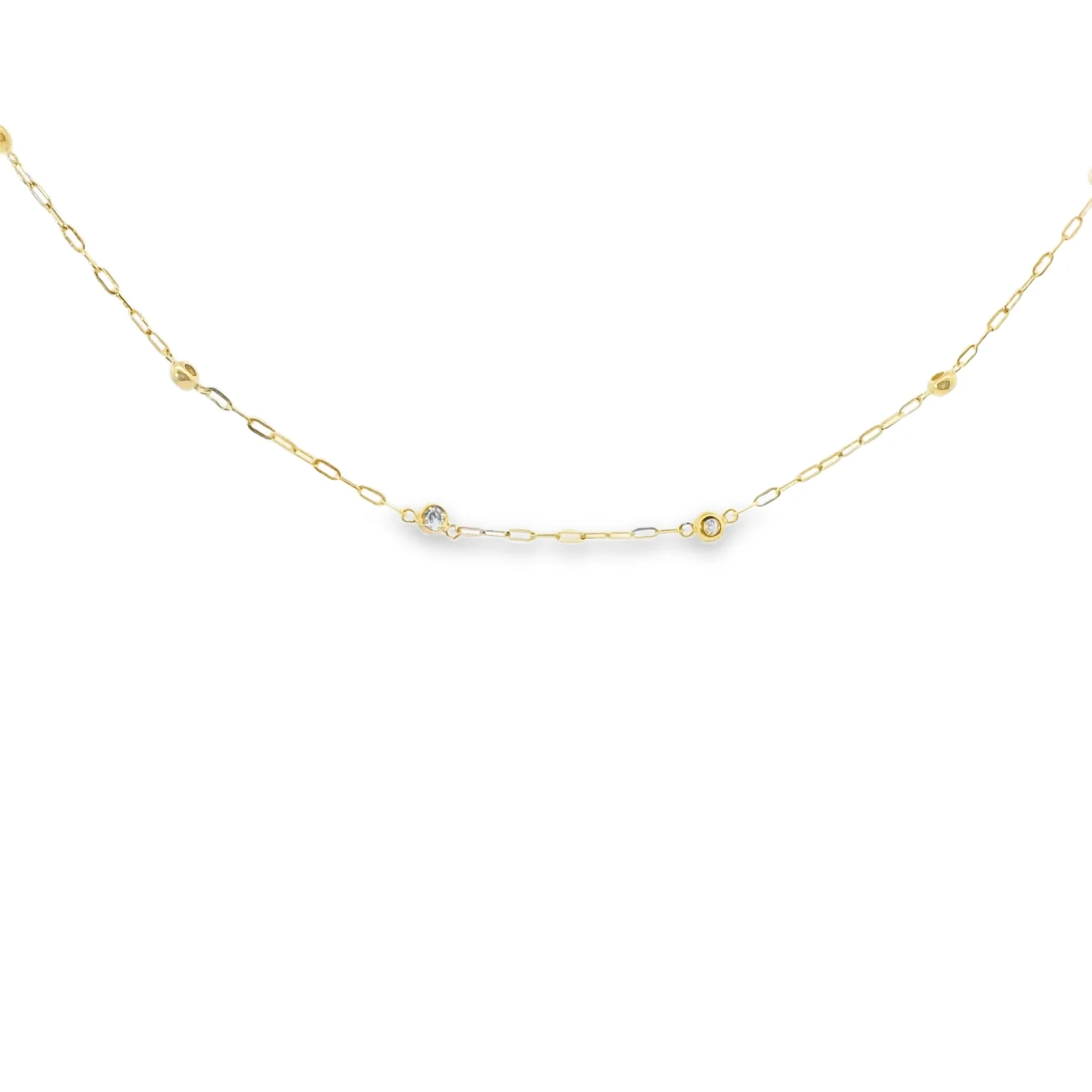 Diamond Bezel Station Necklace - Image 3