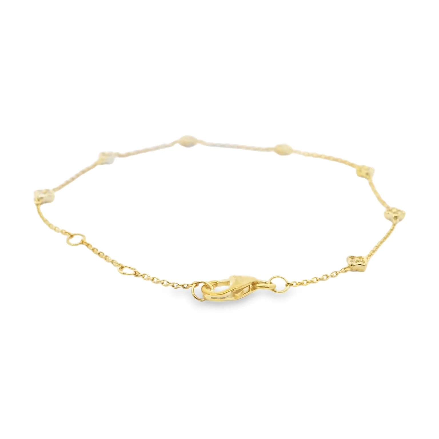 Diamond Clover Station Bracelet - Image 2
