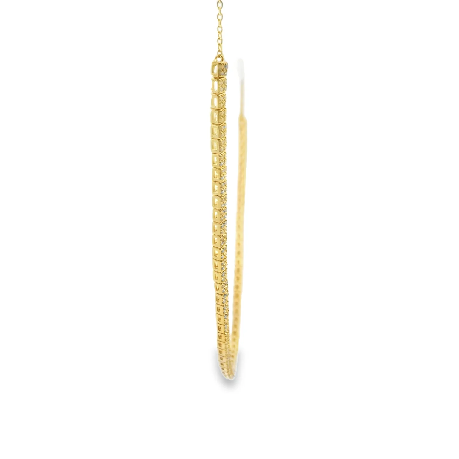 Diamond Cluster Bar Necklace - Image 4